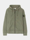 Wappen Patch Pocket Zip Up Hoodie Khaki - STONE ISLAND - BALAAN 2