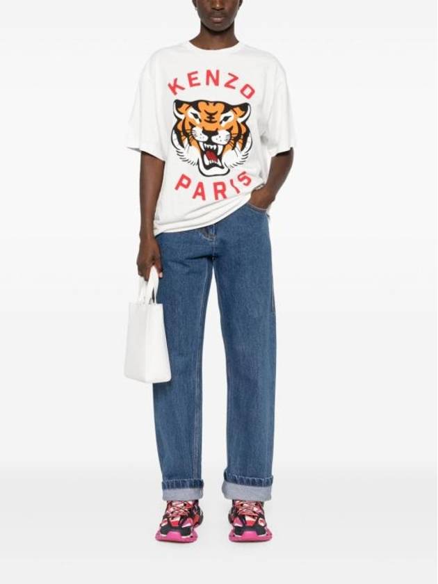 Lucky Tiger Short Sleeve T-Shirt White - KENZO - BALAAN 6