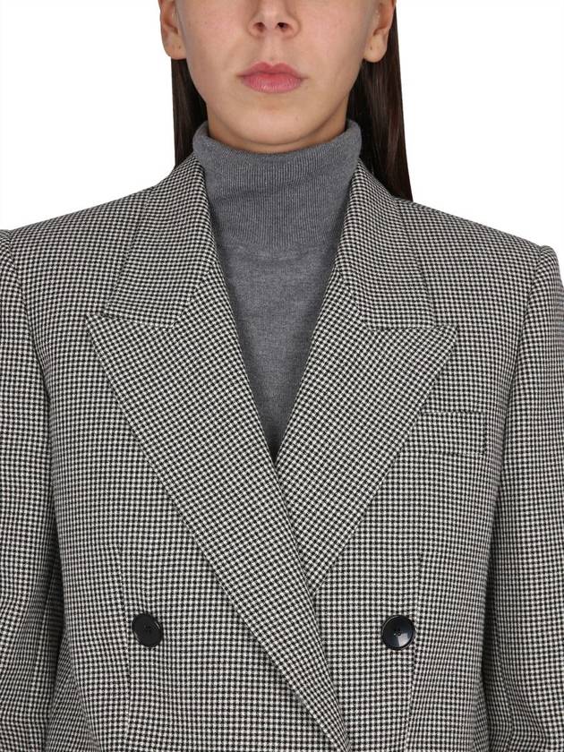 Nevim Double Breasted Blazer Jacket Ecru Black - ISABEL MARANT - BALAAN 5