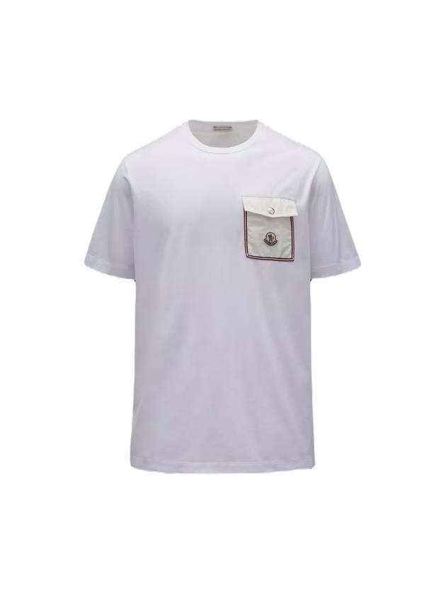 Pocket Logo Patch Short Sleeve T-Shirt Optical White - MONCLER - BALAAN 1