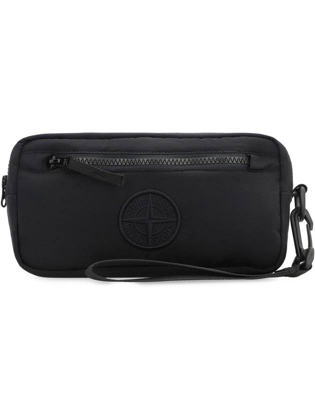 Compass Motif Pouch Bag Black - STONE ISLAND - BALAAN 3