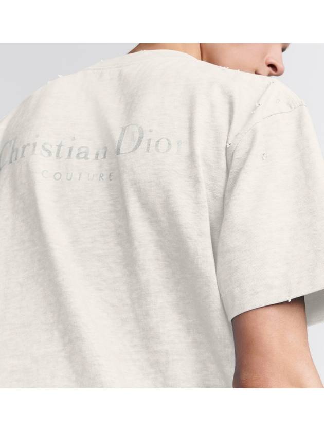 Couture Lettering Logo Short Sleeve T-Shirt White - DIOR - BALAAN 5