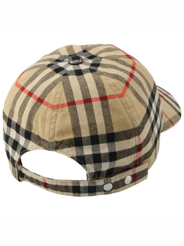 Check Cotton Ball Cap Beige - BURBERRY - BALAAN 4