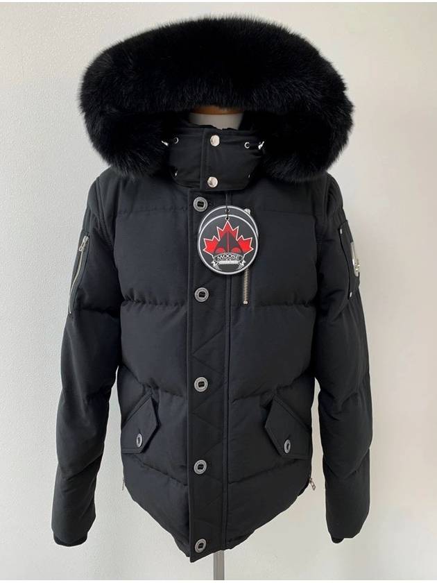 3Q Men s Black Fur Down Padded Jacket M - MOOSE KNUCKLES - BALAAN 1