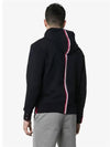 Center Back Stripe Cotton Zip Up Hoodie Navy - THOM BROWNE - BALAAN 3