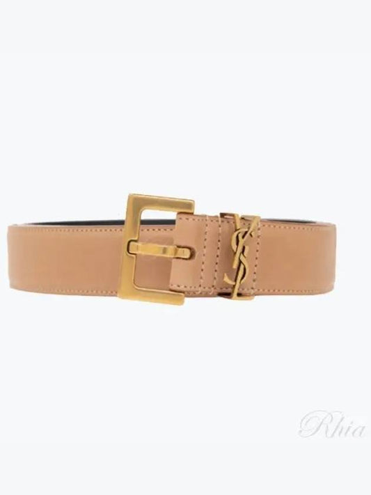 Monogram Logo Belt Beige - SAINT LAURENT - BALAAN 2