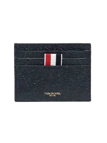 Tartan Check Hector Applique Card Wallet Navy - THOM BROWNE - BALAAN 1