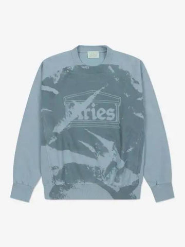 Sunbleached Cross Grain Temple Sweatshirt Gray Blue STAR22200GRYBL - ARIES - BALAAN 1