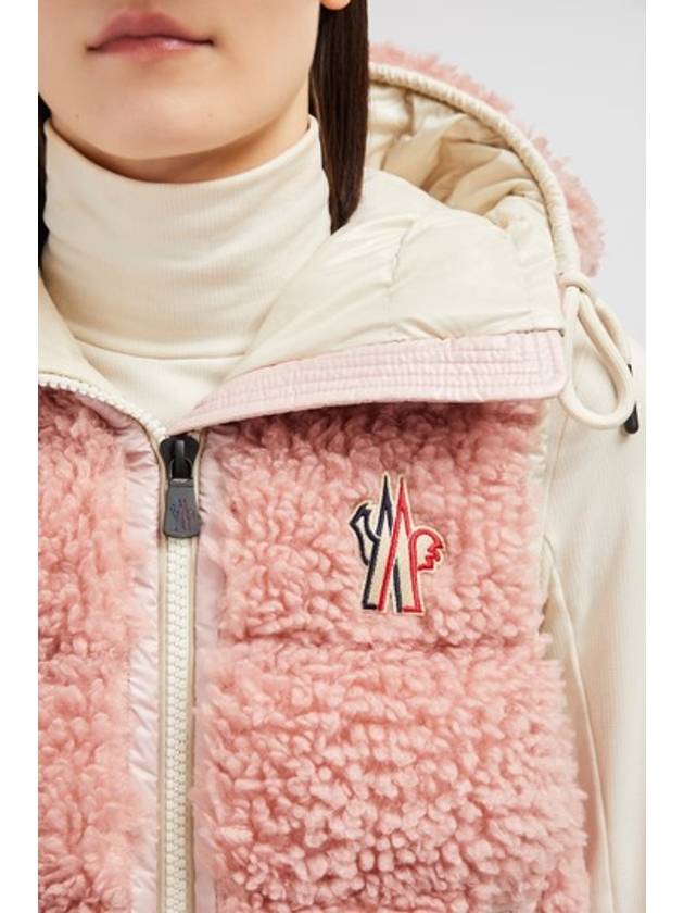 Grenoble Padded Teddy Zip-Up Vest Pink - MONCLER - BALAAN 5