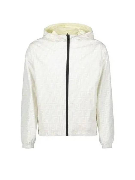 Men's Logo Pattern Reversible Windbreaker White - FENDI - BALAAN 2