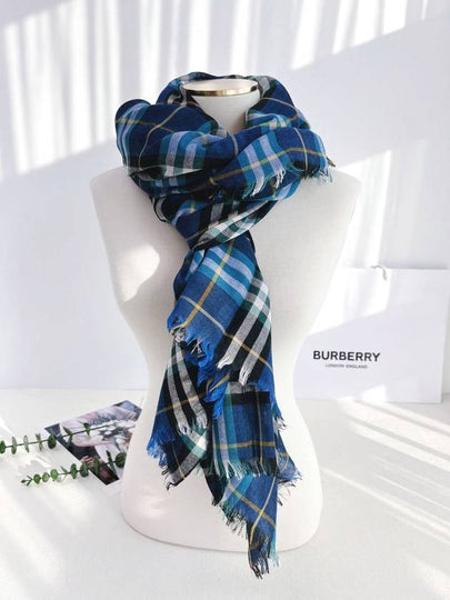 Canyan Check Square Muffler Blue - BURBERRY - BALAAN 2