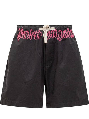 Palm Angels Waist Logo Shorts - PALM ANGELS - BALAAN 1