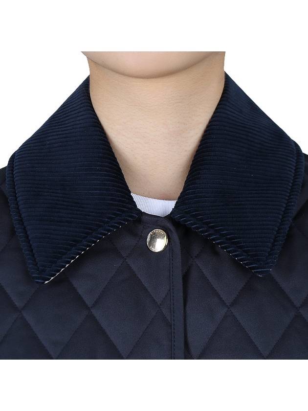 Corduroy Collar Quilted Jacket Dark Blue - BURBERRY - BALAAN 7