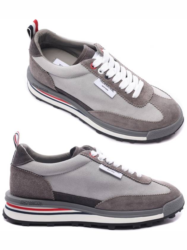 Suede Tech Runner Low Top Sneakers Grey - THOM BROWNE - BALAAN 3