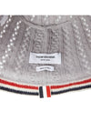 Striped Wool Silk Cashmere Bucket Hat Grey - THOM BROWNE - BALAAN 8