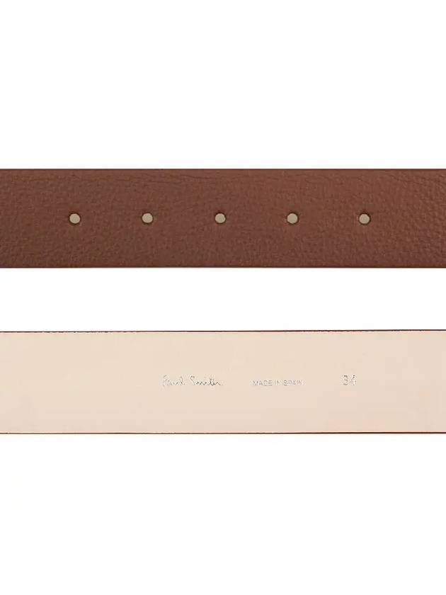 Signature Stripe Trim Leather Belt Brown - PAUL SMITH - BALAAN 5