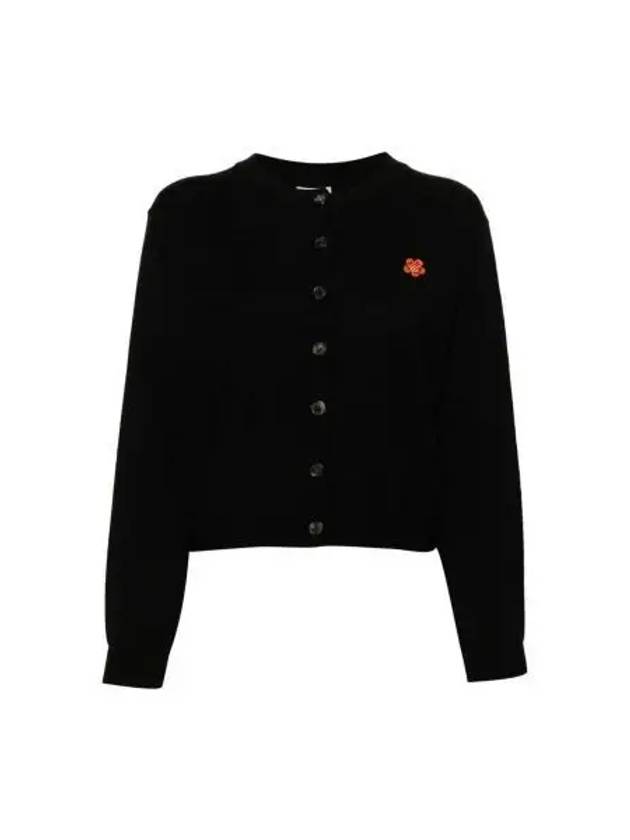 Boke Flower Wool Cardigan Black - KENZO - BALAAN 2