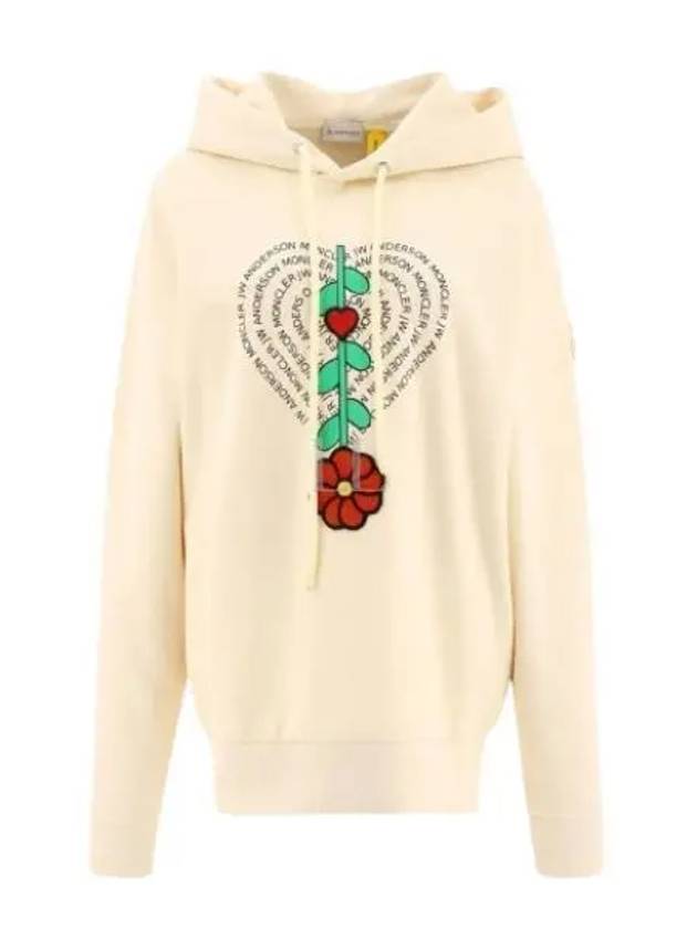 Flower Fleece Jersey Hoodie Beige - MONCLER - BALAAN 2