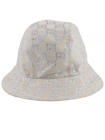 Metallic Wool Blend Jacquard Bucket Hat White Silver - GUCCI - BALAAN 1