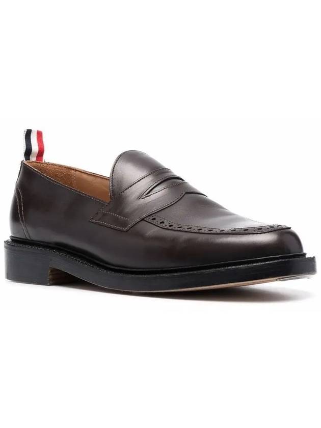 RWB Tab Leather Moccasin Loafers Brown - THOM BROWNE - BALAAN 3