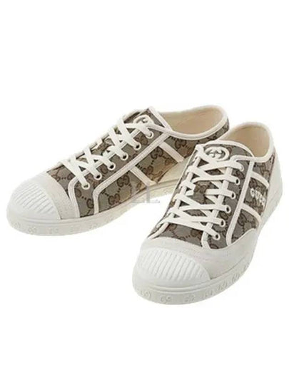 GG Low Top Sneakers Beige Ebony - GUCCI - BALAAN 2