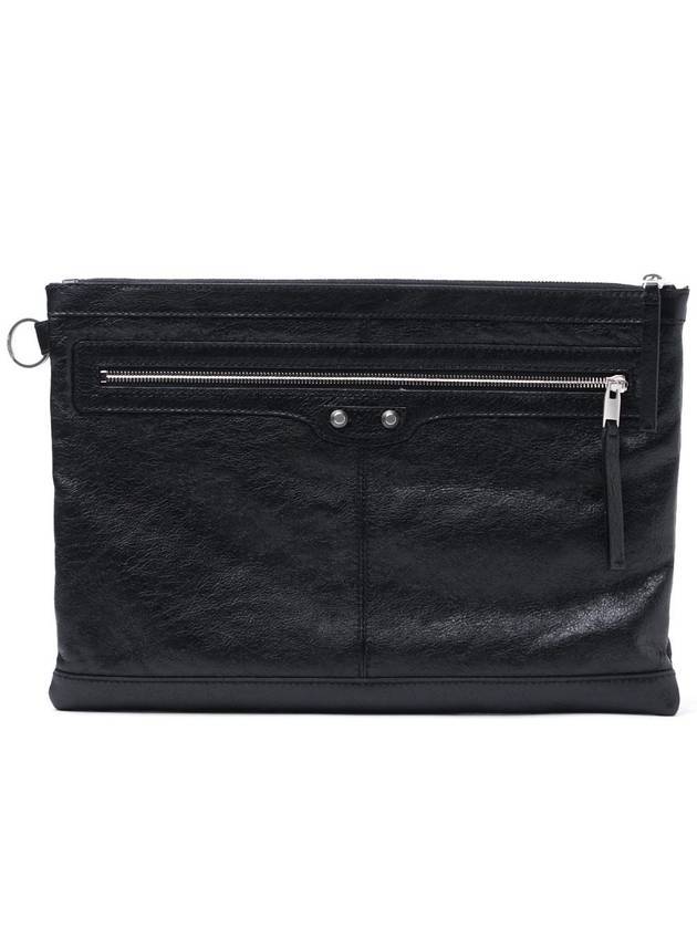 Clip Large Clutch Bag Black - BALENCIAGA - BALAAN.