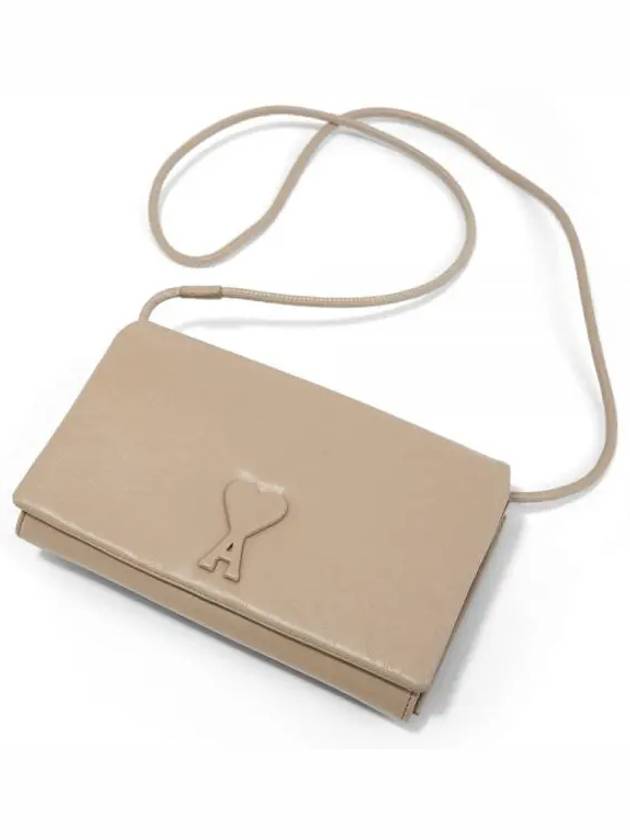 Voulez-Vous Leather Shoulder Bag Light Beige - AMI - BALAAN 2