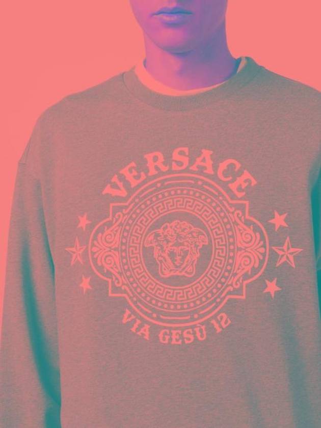 Medusa Badge Print Sweatshirt Grey - VERSACE - BALAAN 5