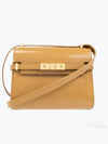 Manhattan Mini Embossed Gold-Tone Logo Leather Cross Bag Brown - SAINT LAURENT - BALAAN 2