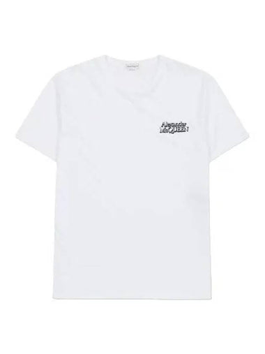 Logo Print Short Sleeve T Shirt White - ALEXANDER MCQUEEN - BALAAN 1