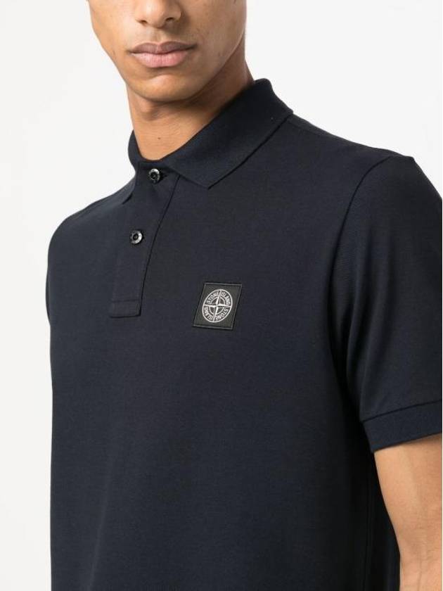 Men's Logo Patch Polo Shirt Navy - STONE ISLAND - BALAAN 6