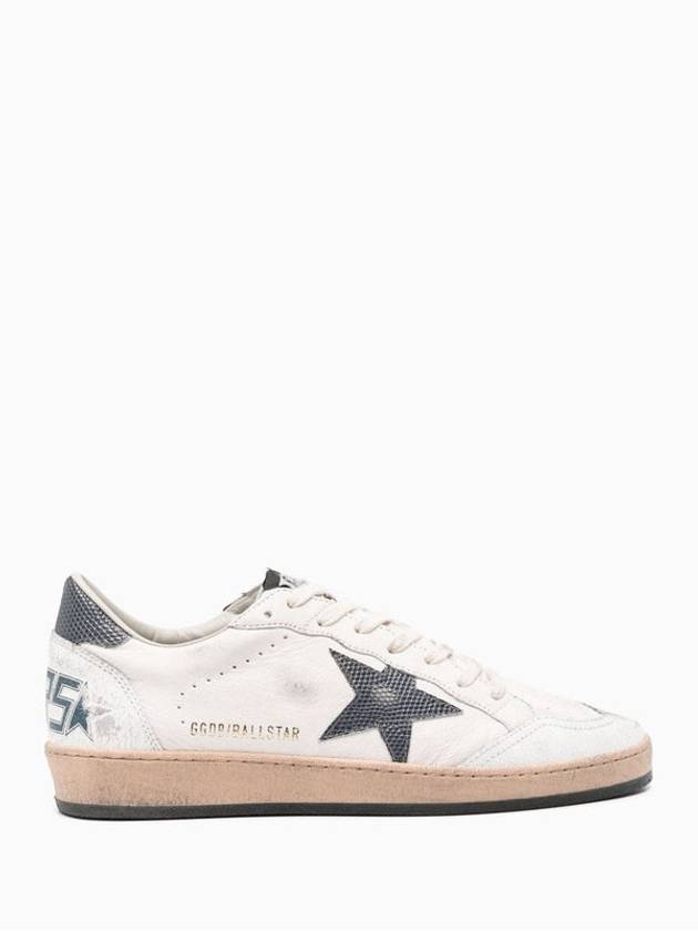 Ballstar Dusty Blue Tab Low Top Sneakers White - GOLDEN GOOSE - BALAAN 2