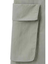 Silk Gloss Big Pocket String Wide Pants Dusty Mint - NOIRER FOR WOMEN - BALAAN 11