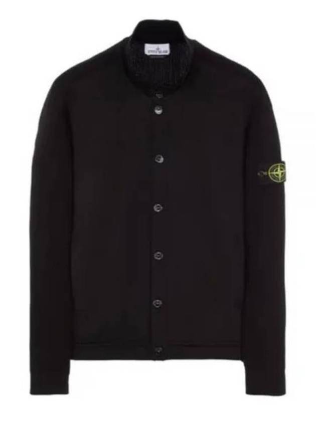 Badge Button Knit Cardigan Navy - STONE ISLAND - BALAAN 2