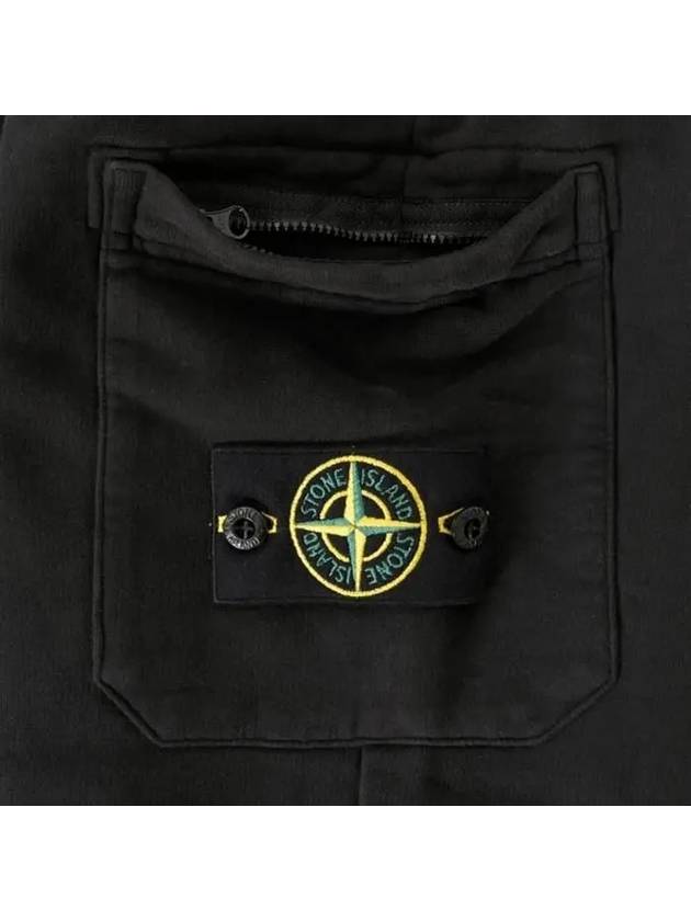 Waffen Patch Cotton Fleece Track Pants Black - STONE ISLAND - BALAAN 6