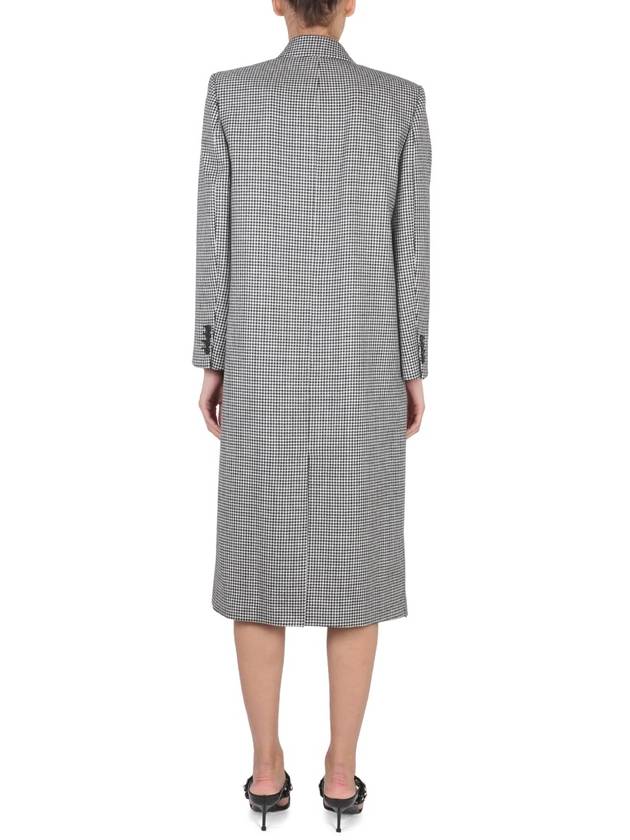 Women's Houndstooth Check Single Breasted Coat Gray - ALEXANDER MCQUEEN - BALAAN 4