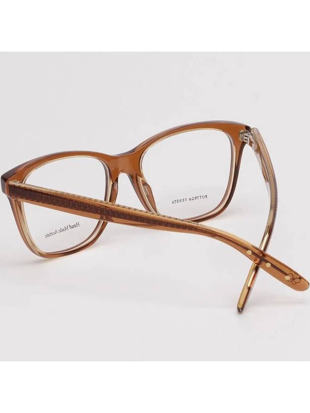 Glasses frame BV244 F2I horn rim brown translucent square - BOTTEGA VENETA - BALAAN 4