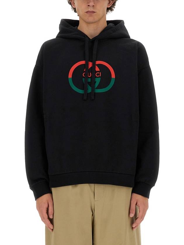 Cotton Jersey Printed Hoodie Sweatshirt Black - GUCCI - BALAAN 2