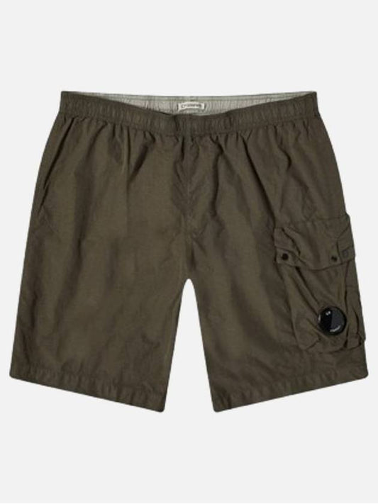 Flat Nylon Lens Beachwear Shorts Khaki - CP COMPANY - BALAAN 2