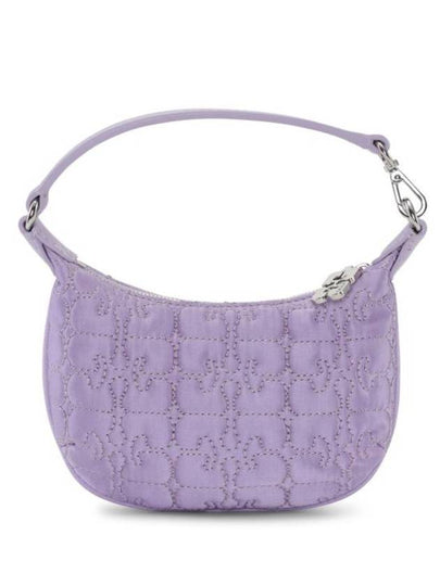 Butterfly Mini Flat Satin Pouch Shoulder Bag Light Lilac - GANNI - BALAAN 2