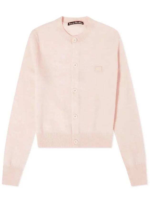 Face Patch Crop Cardigan Pink - ACNE STUDIOS - BALAAN 3