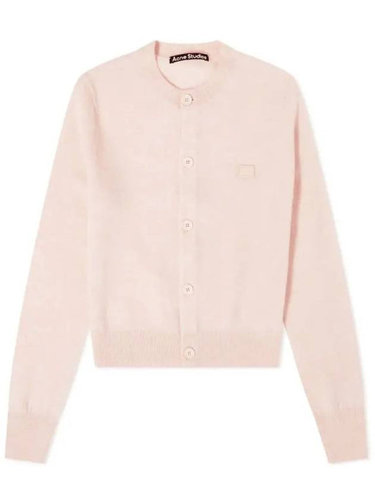 Face Patch Crop Cardigan Pink - ACNE STUDIOS - BALAAN 2