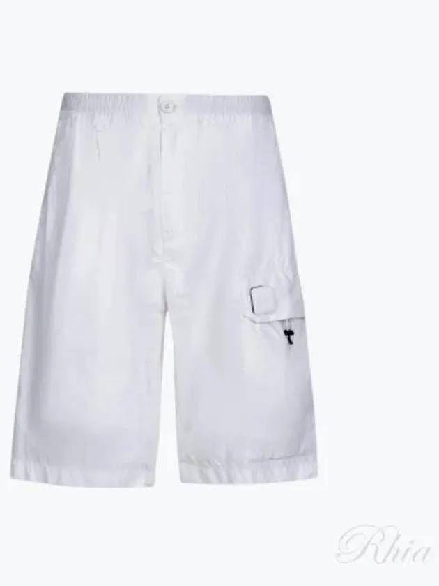 Flat Nylon Metropolis Logo Badge Cargo Shorts White - CP COMPANY - BALAAN 2