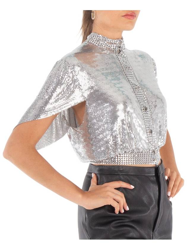 Rabanne Ladies Silver Chainmail Crop Top, Brand Size 36 (US Size 4) - PACO RABANNE - BALAAN 3