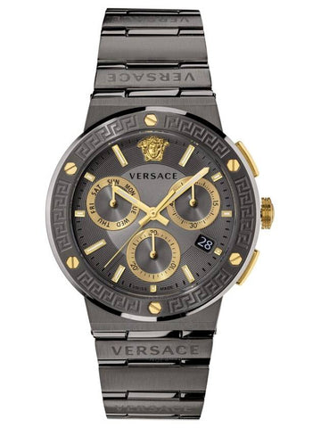 Versace Greca Logo Chronograph Quartz Grey Dial Men's Watch VEZ900521 - VERSACE - BALAAN 1