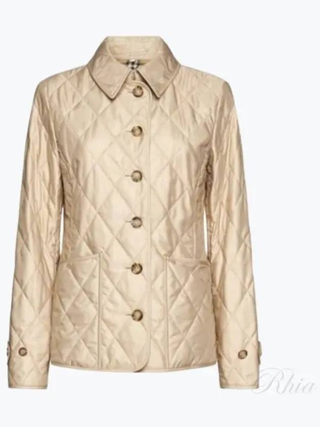 Diamond Quilted Thermoregulated Jacket New Chino Beige - BURBERRY - BALAAN 2