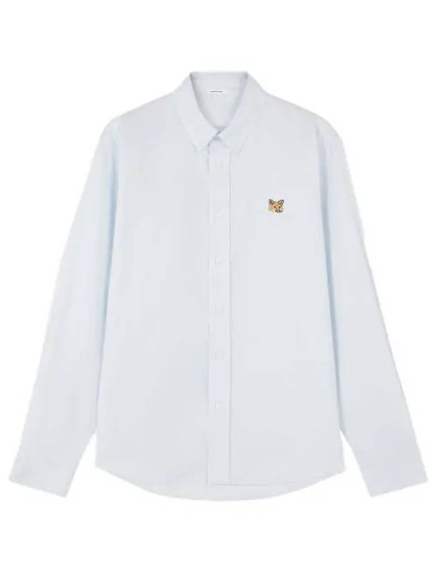 Fox Head Embroidery Long Sleeve Shirt Blue - MAISON KITSUNE - BALAAN 2