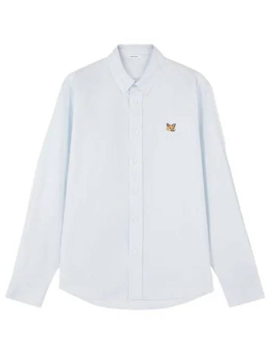 Fox Head Embroidery Long Sleeve Shirt Blue - MAISON KITSUNE - BALAAN 2