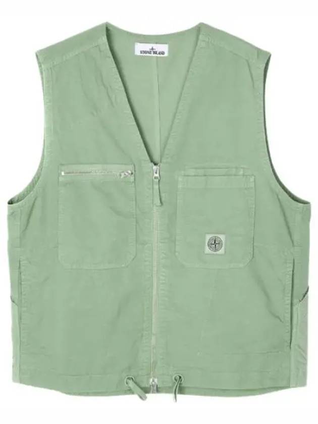 Cupro Cotton Logo Patch Vest Men s - STONE ISLAND - BALAAN 1