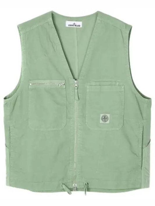 Cupro Cotton Logo Patch Vest Men s - STONE ISLAND - BALAAN 1